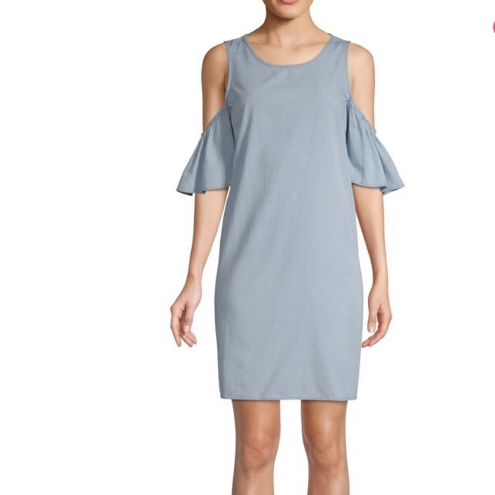 ABS Cold Shoulder Chambray Dress